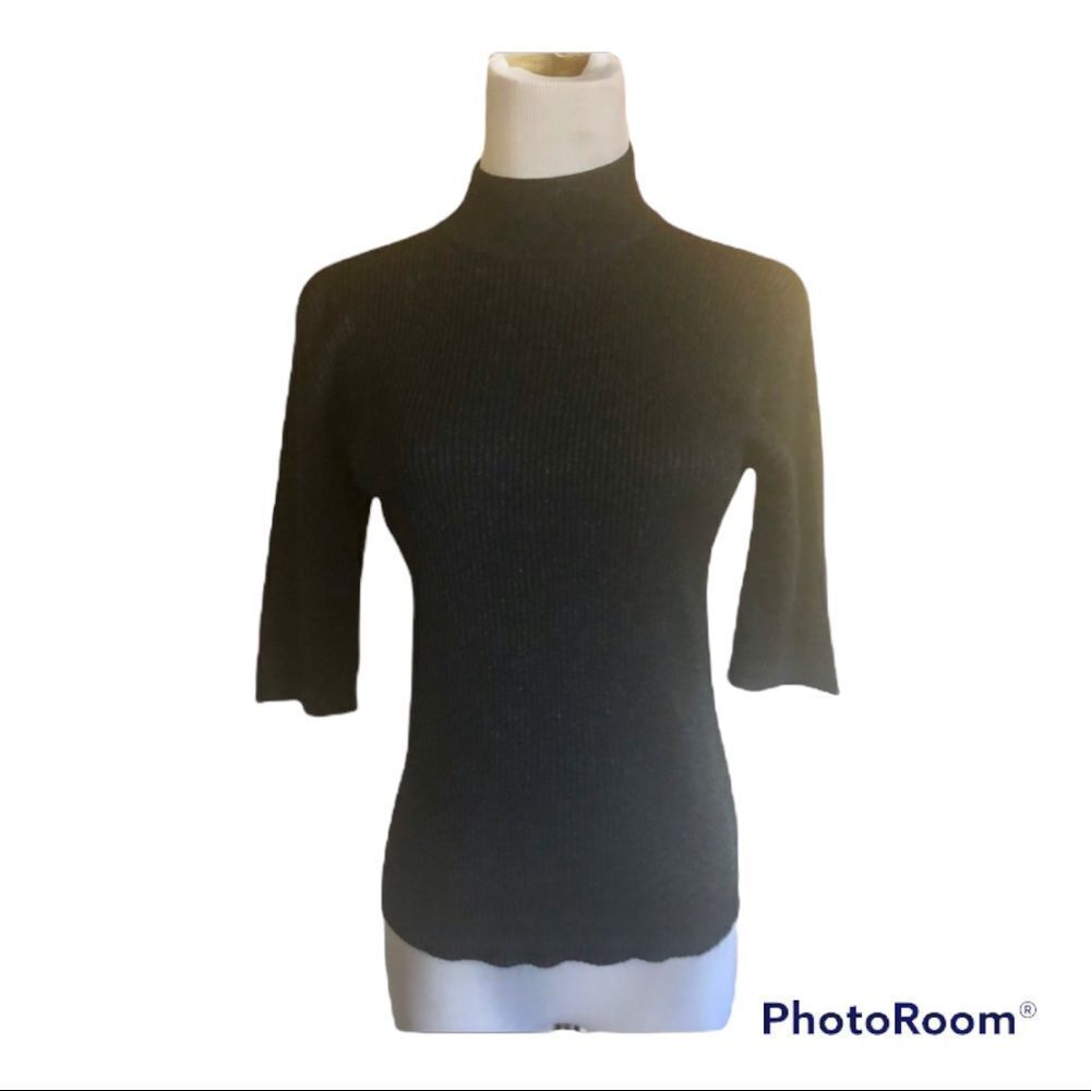 Joseph A. black sparkly short sleeves sweater M